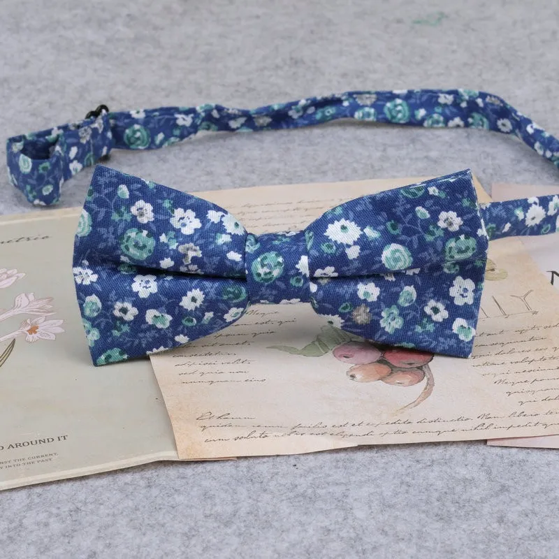 Brand New Men Fashion Retro Flower Print Bow Ties For Man Casual School Boys Cats Pattern Neck Wear Bowtie Accessories Butterfly