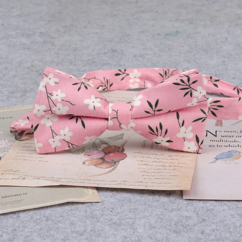 Brand New Men Fashion Retro Flower Print Bow Ties For Man Casual School Boys Cats Pattern Neck Wear Bowtie Accessories Butterfly