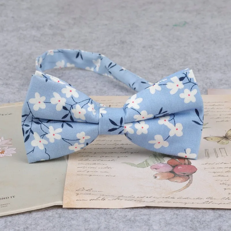 Brand New Men Fashion Retro Flower Print Bow Ties For Man Casual School Boys Cats Pattern Neck Wear Bowtie Accessories Butterfly