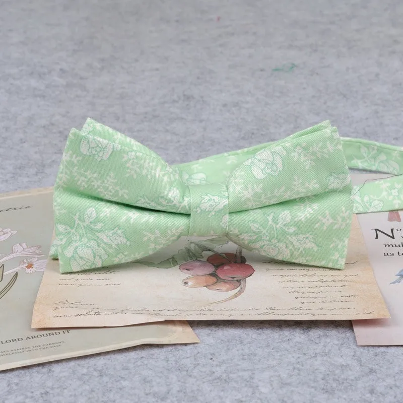 Brand New Men Fashion Retro Flower Print Bow Ties For Man Casual School Boys Cats Pattern Neck Wear Bowtie Accessories Butterfly