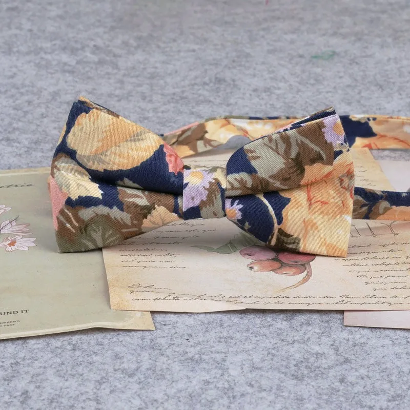 Brand New Men Fashion Retro Flower Print Bow Ties For Man Casual School Boys Cats Pattern Neck Wear Bowtie Accessories Butterfly