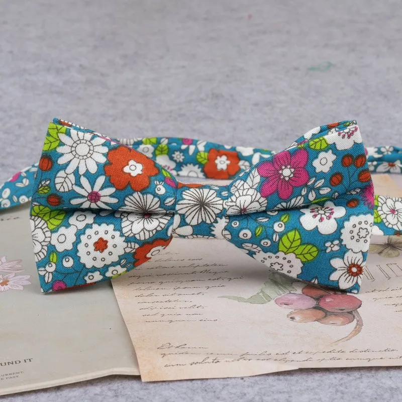 Brand New Men Fashion Retro Flower Print Bow Ties For Man Casual School Boys Cats Pattern Neck Wear Bowtie Accessories Butterfly