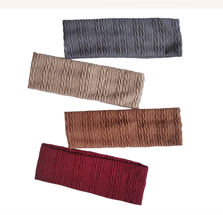 Women Spiral Stripe Soft Hairband Headwrap Lady Knitted Headband Elastic Hair Bands Fashion Solid Color Turban Hair Accessories