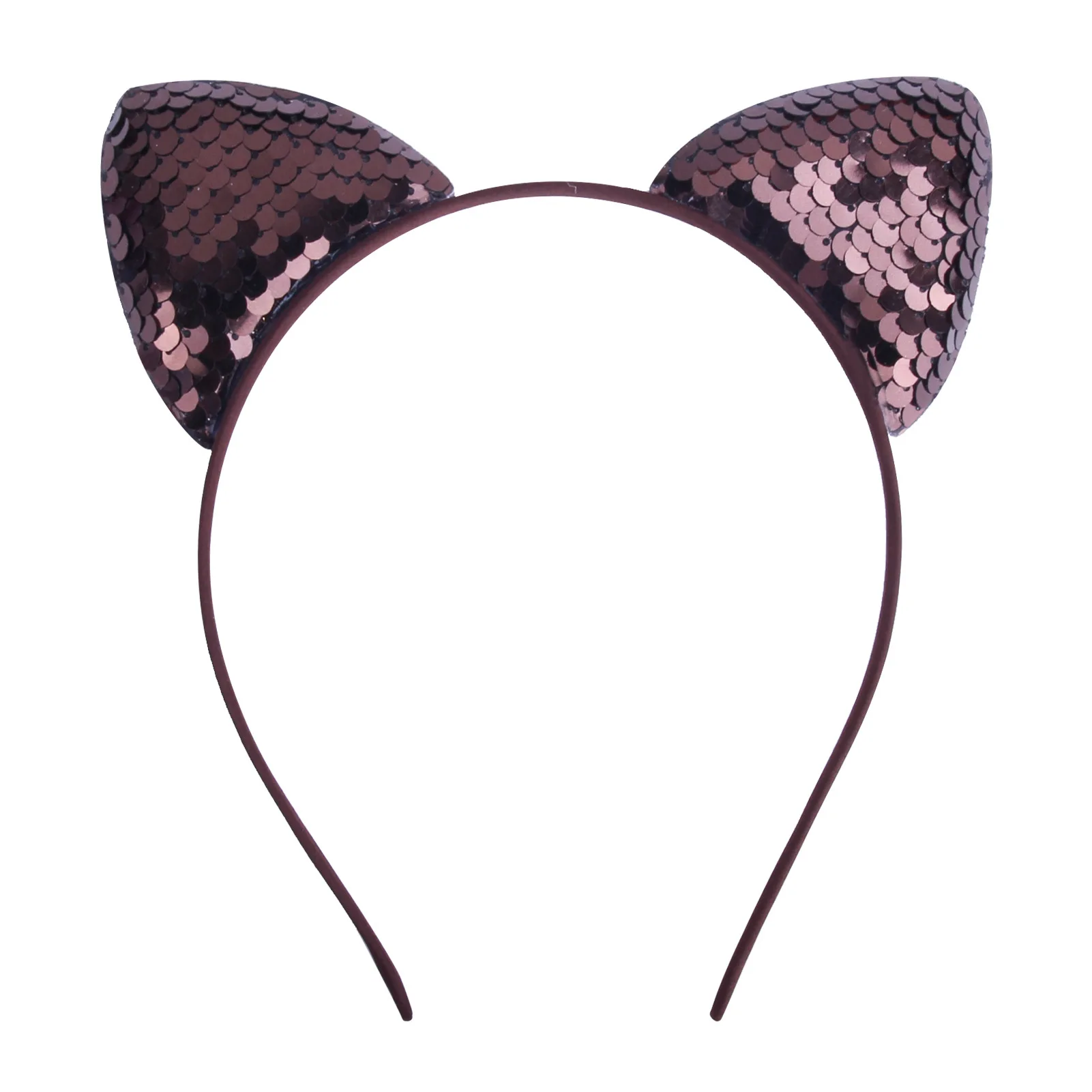 Cat Ear Headbands Reversible Shiny Sequin Hairband Kitty Headband Shine Sequins Hair Hoops for Women and Girls