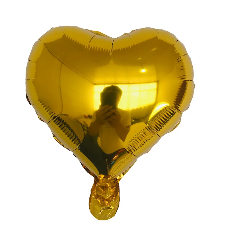50pcs 10inch Heart Love Aluminum Foil Balloon Baby Shower Child Birthday Party Wedding Decor Supplies Air Balloons Globos