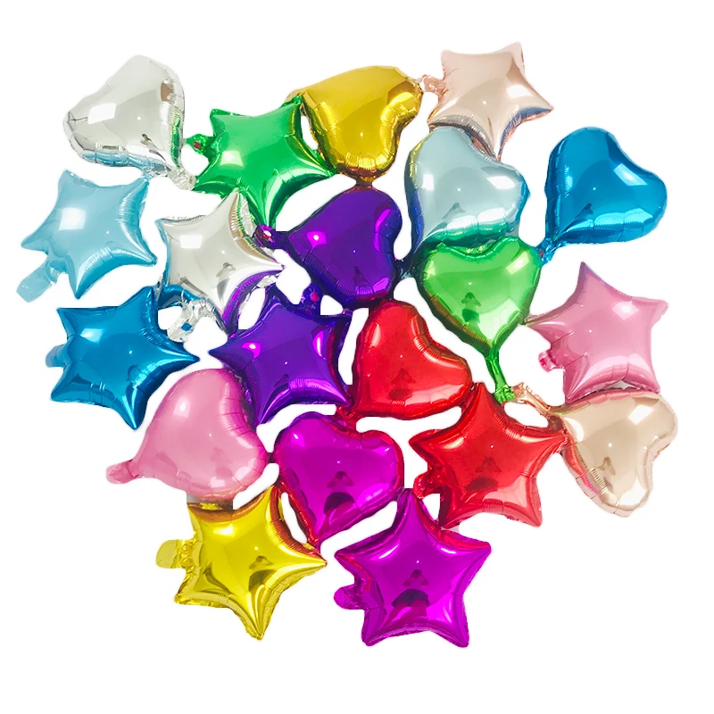 50pcs 10inch Heart Love Aluminum Foil Balloon Baby Shower Child Birthday Party Wedding Decor Supplies Air Balloons Globos