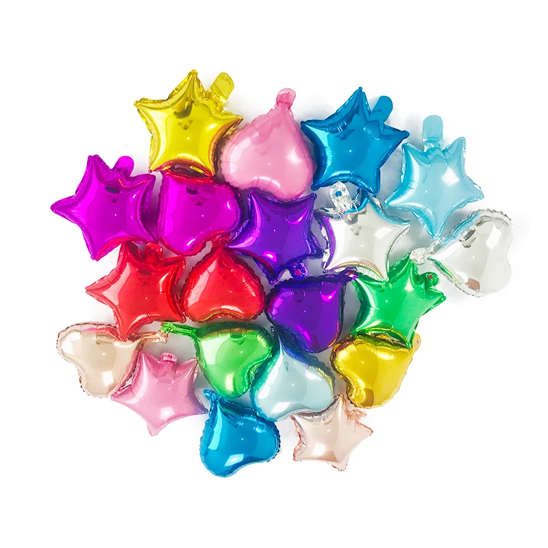 50pcs 10inch Heart Love Aluminum Foil Balloon Baby Shower Child Birthday Party Wedding Decor Supplies Air Balloons Globos