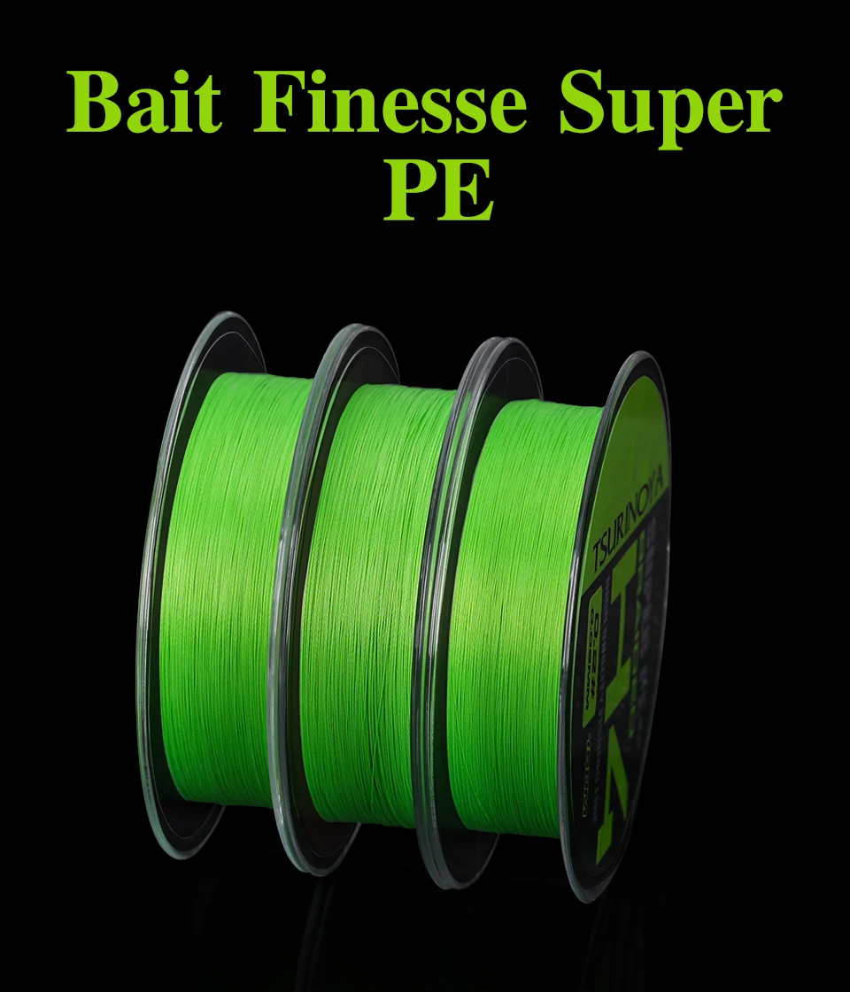 TSURINOYA 4 Weaves PE Fishing Line H4 4-8lb 150m Light Game Trout Game Long Casting 4 Strand Braided Smooth Multifilament Line