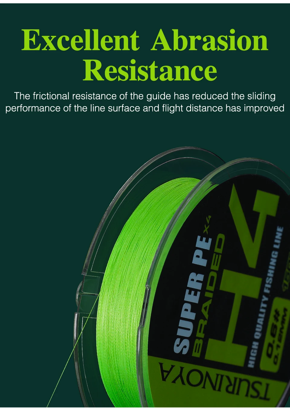 TSURINOYA 4 Weaves PE Fishing Line H4 4-8lb 150m Light Game Trout Game Long Casting 4 Strand Braided Smooth Multifilament Line