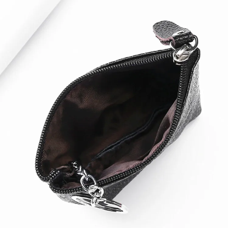 Portable Genuine Leather Coin Purse Vintage Key Card Coin Earphone Holder Pouch for Women Men Mini Wallet