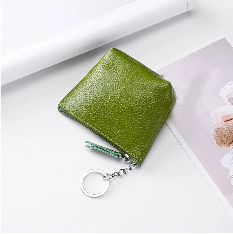 Portable Genuine Leather Coin Purse Vintage Key Card Coin Earphone Holder Pouch for Women Men Mini Wallet