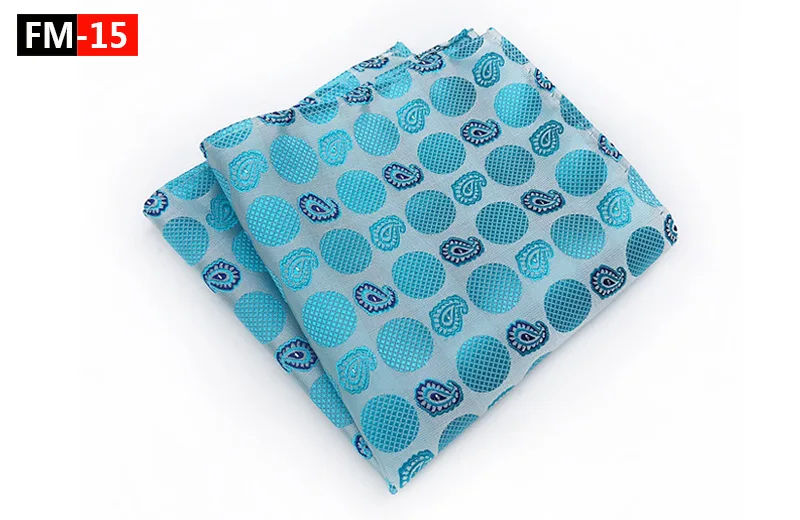 GUSLESON Men's Fashion Silk Soild Dot Print Handkerchiefs Business Casual Square Pockets Handkerchief Wedding Hankies