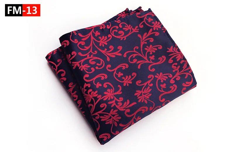 GUSLESON Men's Fashion Silk Soild Dot Print Handkerchiefs Business Casual Square Pockets Handkerchief Wedding Hankies