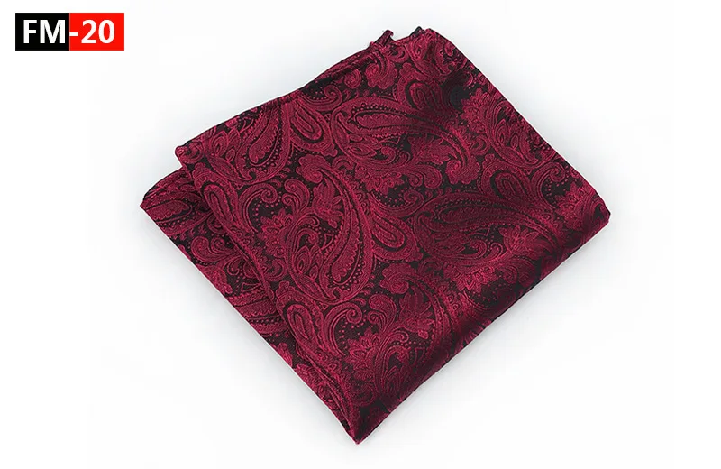 GUSLESON Men's Fashion Silk Soild Dot Print Handkerchiefs Business Casual Square Pockets Handkerchief Wedding Hankies