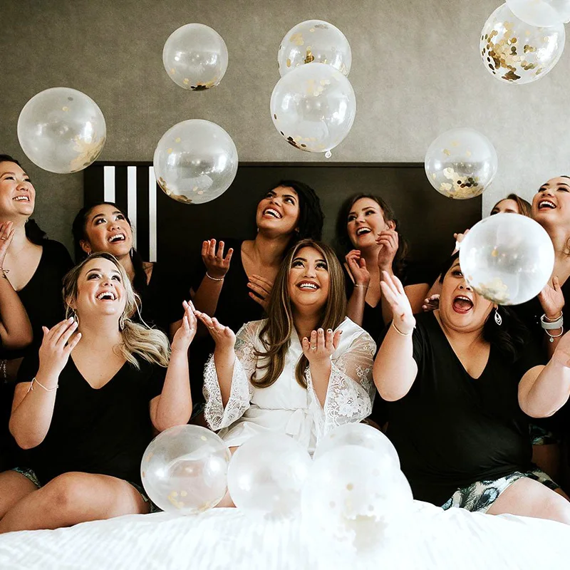 5/10/20pcs Gold Confetti Latex Balloons Glitter Clear Transparent Helium Balloon Wedding Baby Shower Birthday Party Decorations