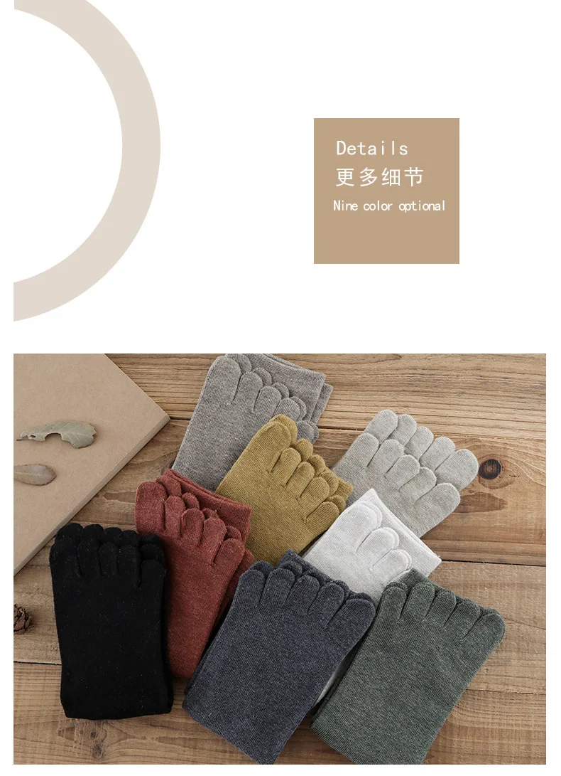 Women Five Finger 100 Cotton Socks Ladies Casual Comfortable Warm Separate Toe Socks Meias Solid Color White Black Short Sock