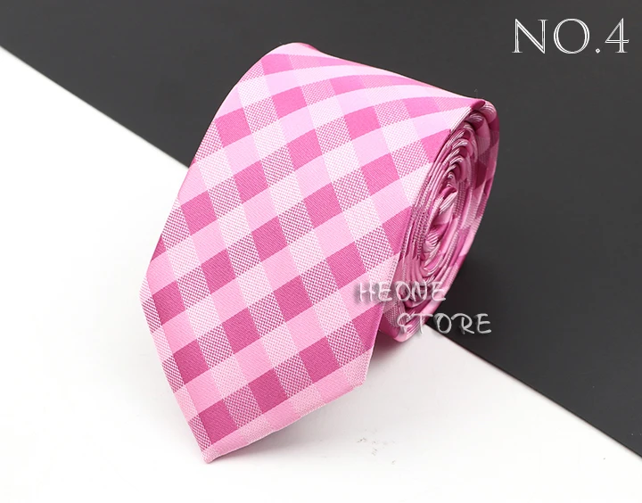 Fashion New Jacquard Woven Necktie For Men Classic Blue Pink Plaid Striped Business Wedding Formal Gravata Daily Wear Ties