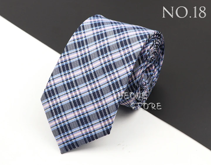 Fashion New Jacquard Woven Necktie For Men Classic Blue Pink Plaid Striped Business Wedding Formal Gravata Daily Wear Ties