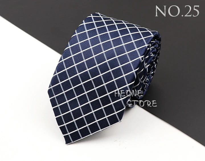 Fashion New Jacquard Woven Necktie For Men Classic Blue Pink Plaid Striped Business Wedding Formal Gravata Daily Wear Ties
