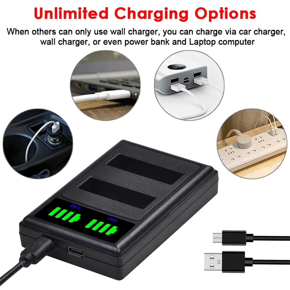 NP-130 NP130 CNP-130 CNP130 LED Dual Battery Charger for Casio Exilim EX-H30 ZR100 ZR200 ZR300 ZR400 ZR410 ZR700 ZR1000 ZR1200
