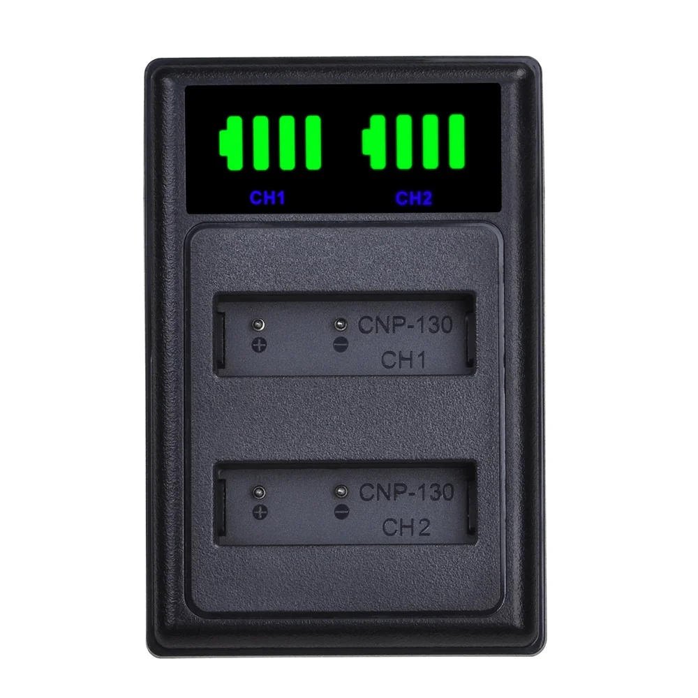 NP-130 NP130 CNP-130 CNP130 LED Dual Battery Charger for Casio Exilim EX-H30 ZR100 ZR200 ZR300 ZR400 ZR410 ZR700 ZR1000 ZR1200