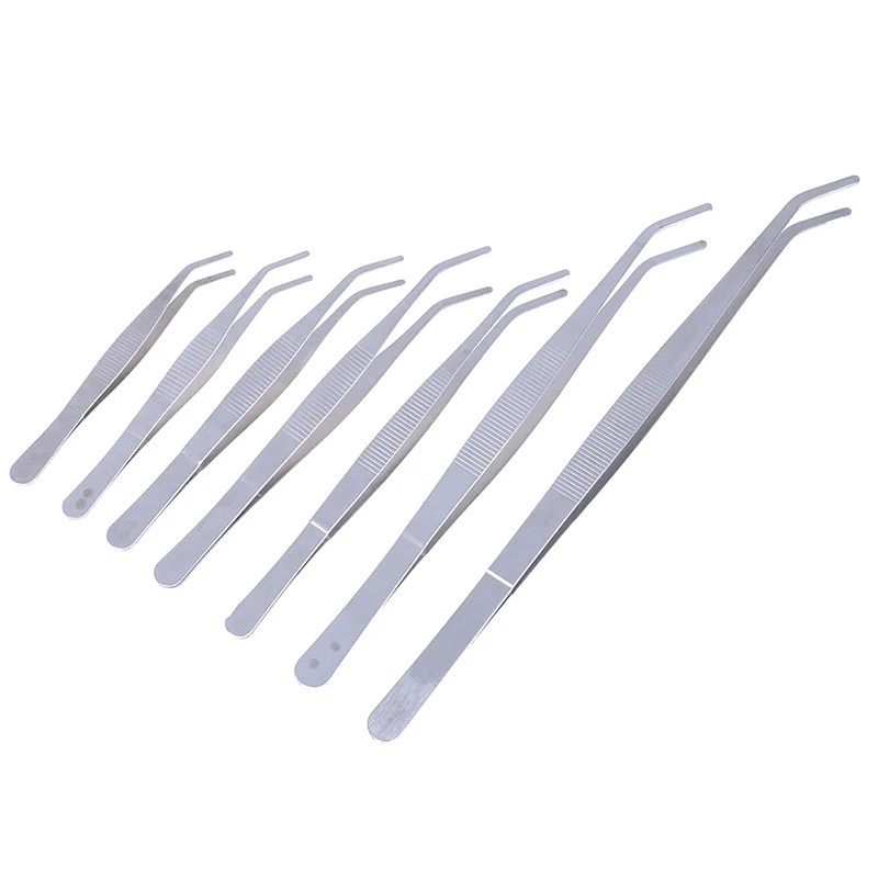Stainless Multifuctional Steel Elbow Tweezers Aquarium Clear Clip Tool Medical Repair Tools 12.5/14/16/18/20/25/30cm