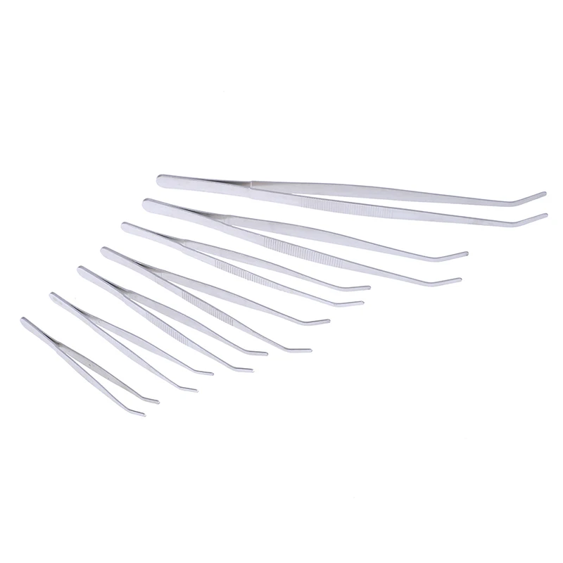 Stainless Multifuctional Steel Elbow Tweezers Aquarium Clear Clip Tool Medical Repair Tools 12.5/14/16/18/20/25/30cm