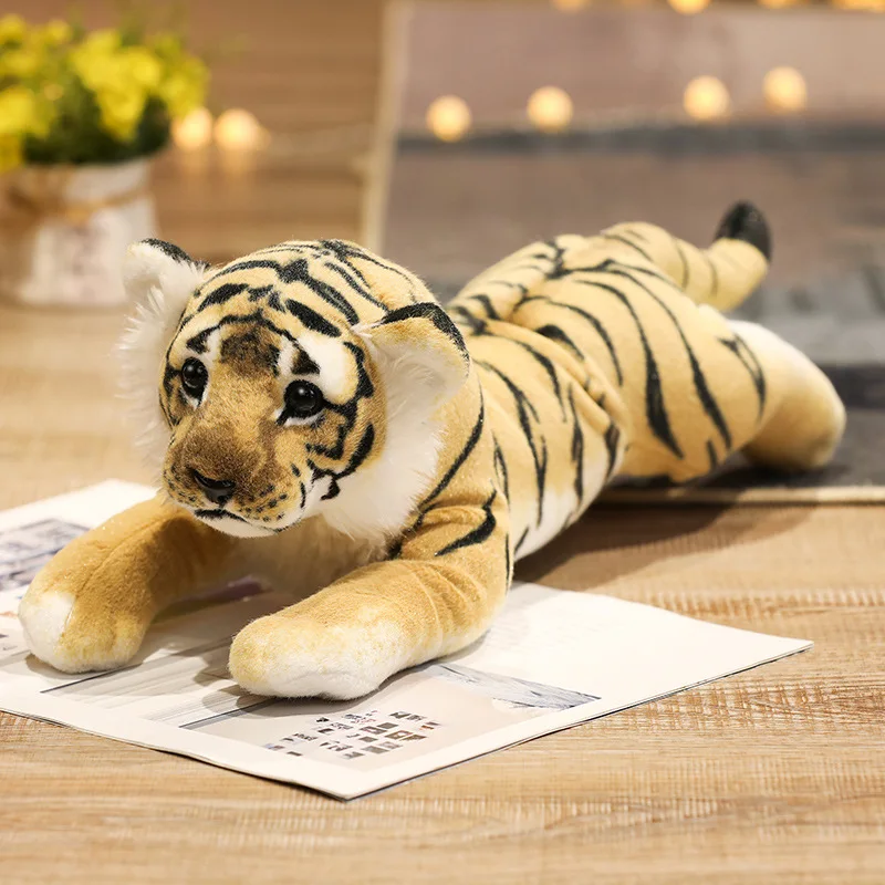 39/48/58cm Lovely Lion Tiger Leopard Plush Toys Cute Simulation Dolls Stuffed Soft Real Like Animal Toys Child Kids Decor Gift