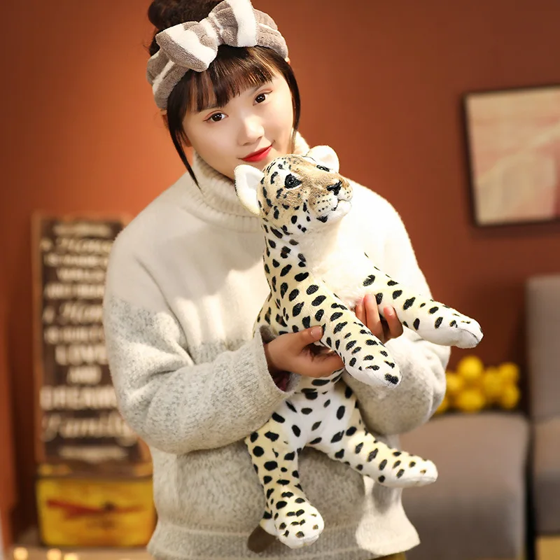 39/48/58cm Lovely Lion Tiger Leopard Plush Toys Cute Simulation Dolls Stuffed Soft Real Like Animal Toys Child Kids Decor Gift