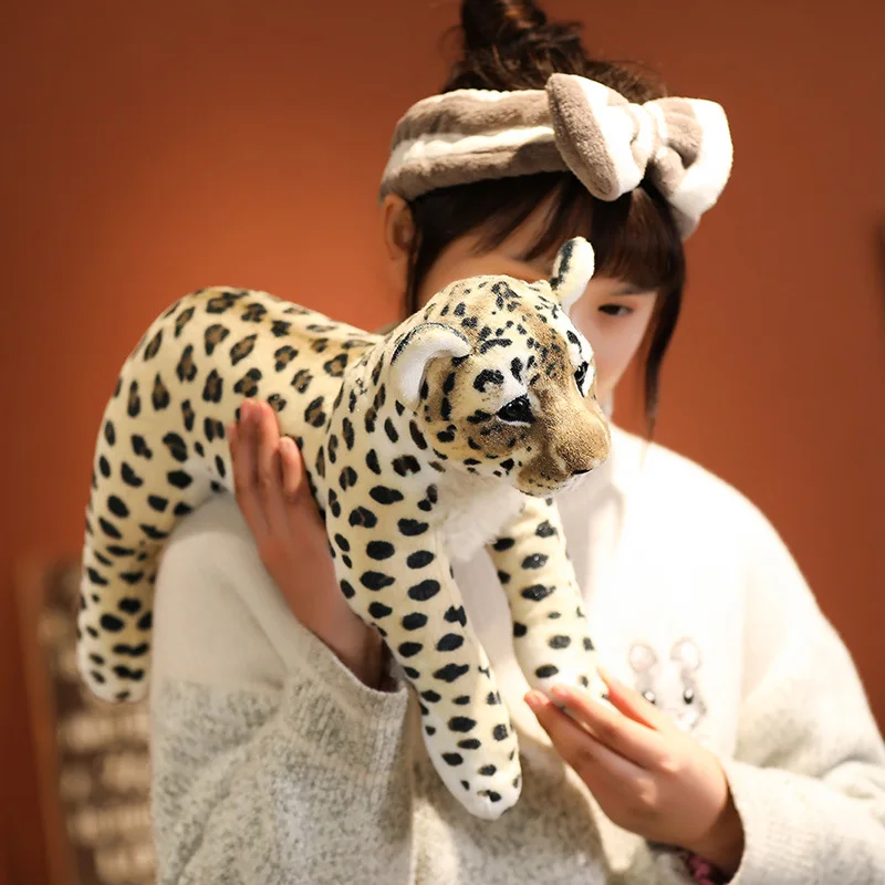 39/48/58cm Lovely Lion Tiger Leopard Plush Toys Cute Simulation Dolls Stuffed Soft Real Like Animal Toys Child Kids Decor Gift
