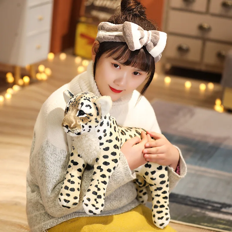 39/48/58cm Lovely Lion Tiger Leopard Plush Toys Cute Simulation Dolls Stuffed Soft Real Like Animal Toys Child Kids Decor Gift