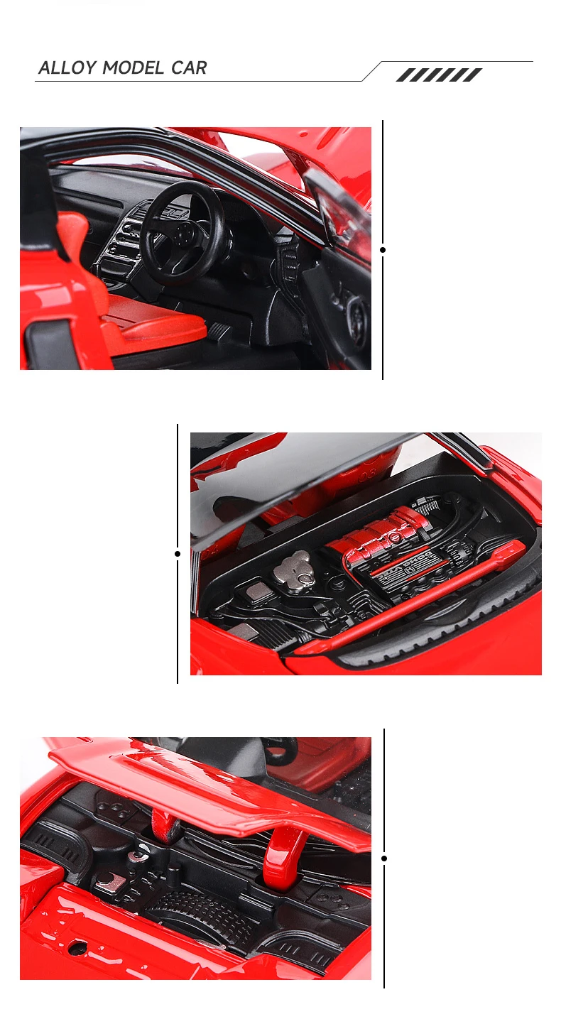 1:32 Honda NSX Alloy Sports Car Diecast & Toy Vehicles Metal Race Car Model Simulation Sound and Light Collection Childrens Gift