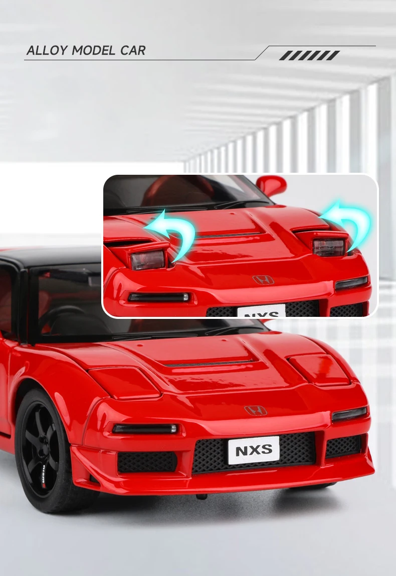 1:32 Honda NSX Alloy Sports Car Diecast & Toy Vehicles Metal Race Car Model Simulation Sound and Light Collection Childrens Gift