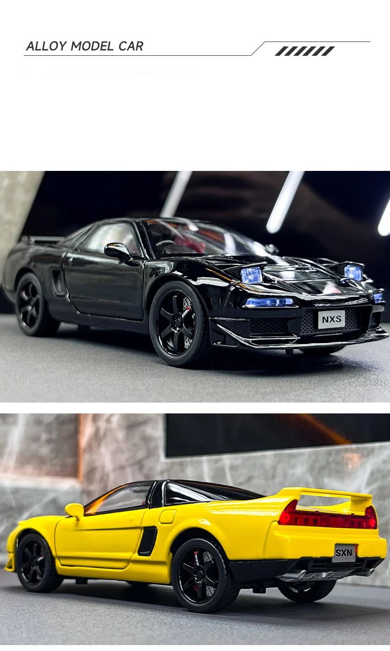 1:32 Honda NSX Alloy Sports Car Diecast & Toy Vehicles Metal Race Car Model Simulation Sound and Light Collection Childrens Gift