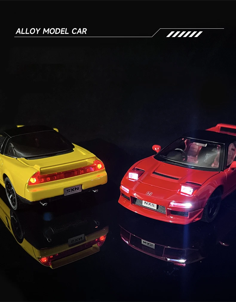 1:32 Honda NSX Alloy Sports Car Diecast & Toy Vehicles Metal Race Car Model Simulation Sound and Light Collection Childrens Gift