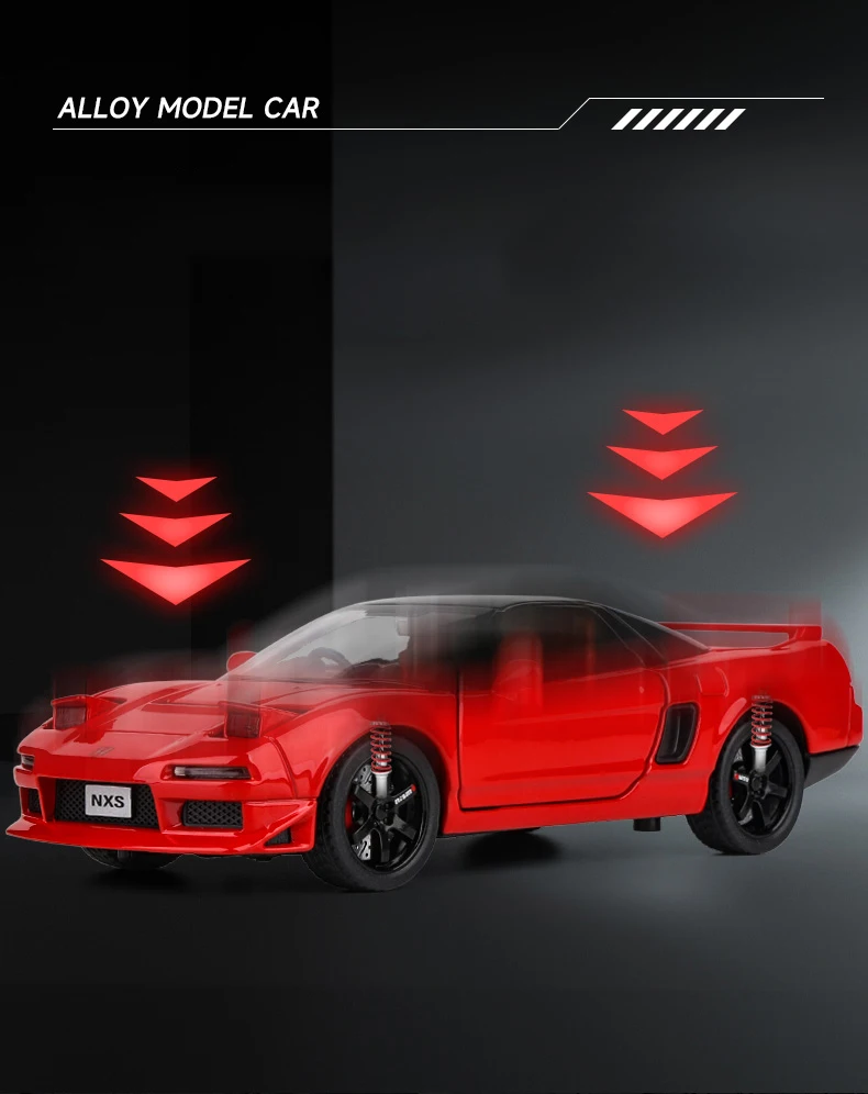 1:32 Honda NSX Alloy Sports Car Diecast & Toy Vehicles Metal Race Car Model Simulation Sound and Light Collection Childrens Gift