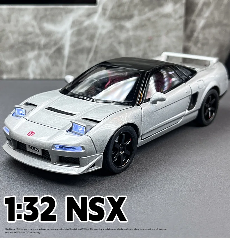 1:32 Honda NSX Alloy Sports Car Diecast & Toy Vehicles Metal Race Car Model Simulation Sound and Light Collection Childrens Gift