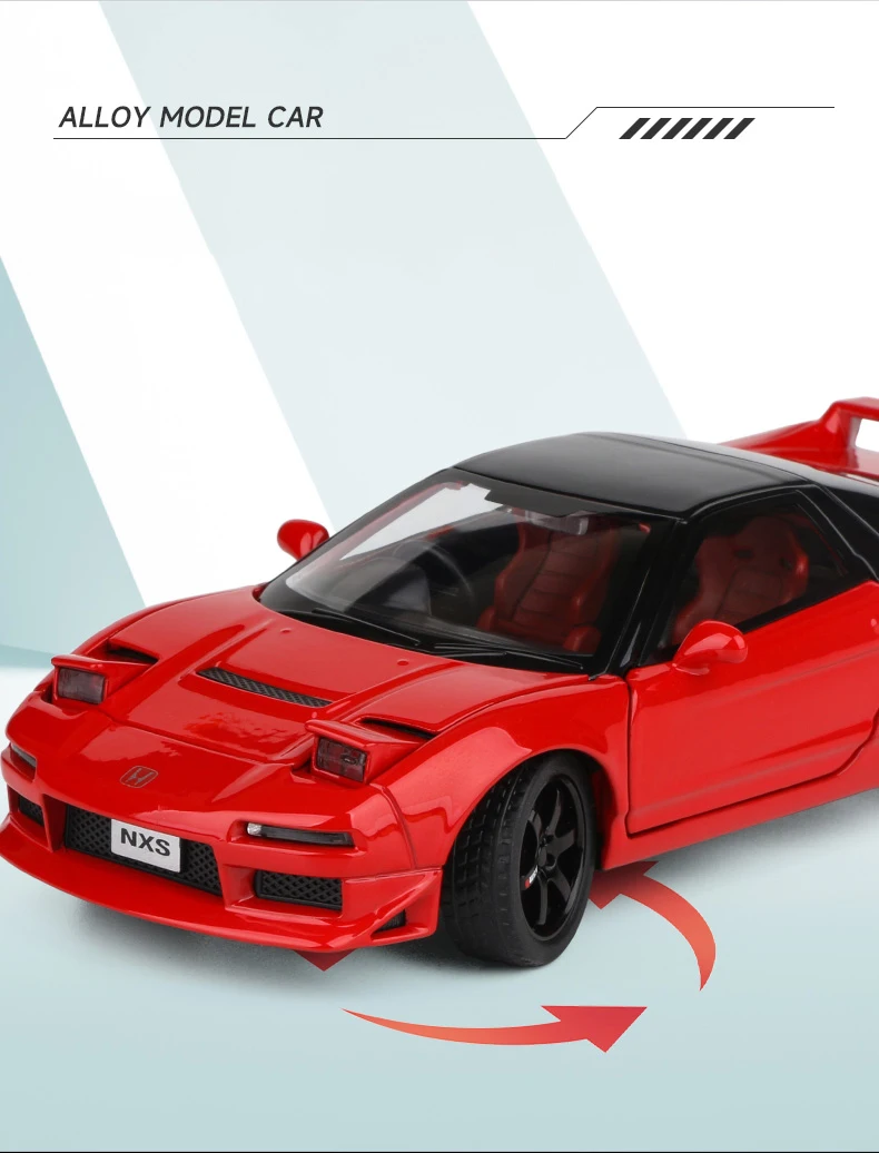 1:32 Honda NSX Alloy Sports Car Diecast & Toy Vehicles Metal Race Car Model Simulation Sound and Light Collection Childrens Gift