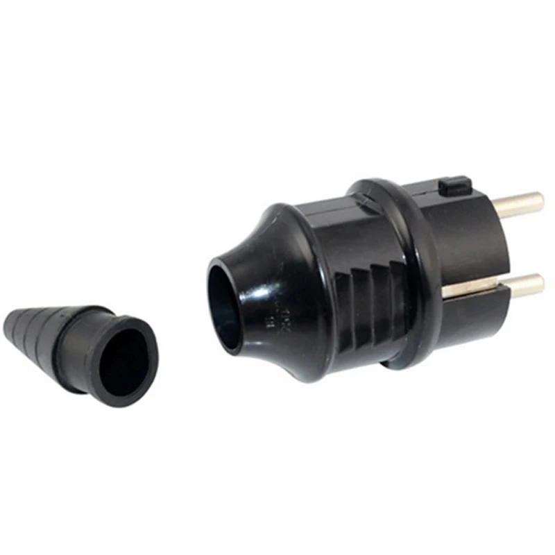 1pcs White Blue Black French Germany EU Waterproof Schuko Power Plug European 16A 2pin Cable Wiring Connector Converter Plug