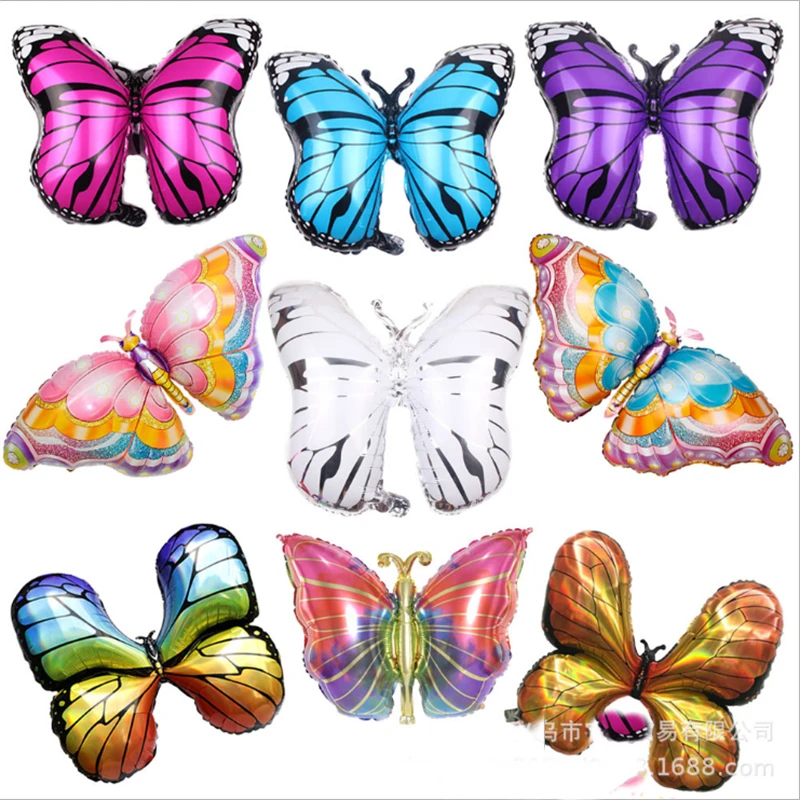 Butterfly Aluminum Balloon Large Laser Color Girl Birthday Party Decoration