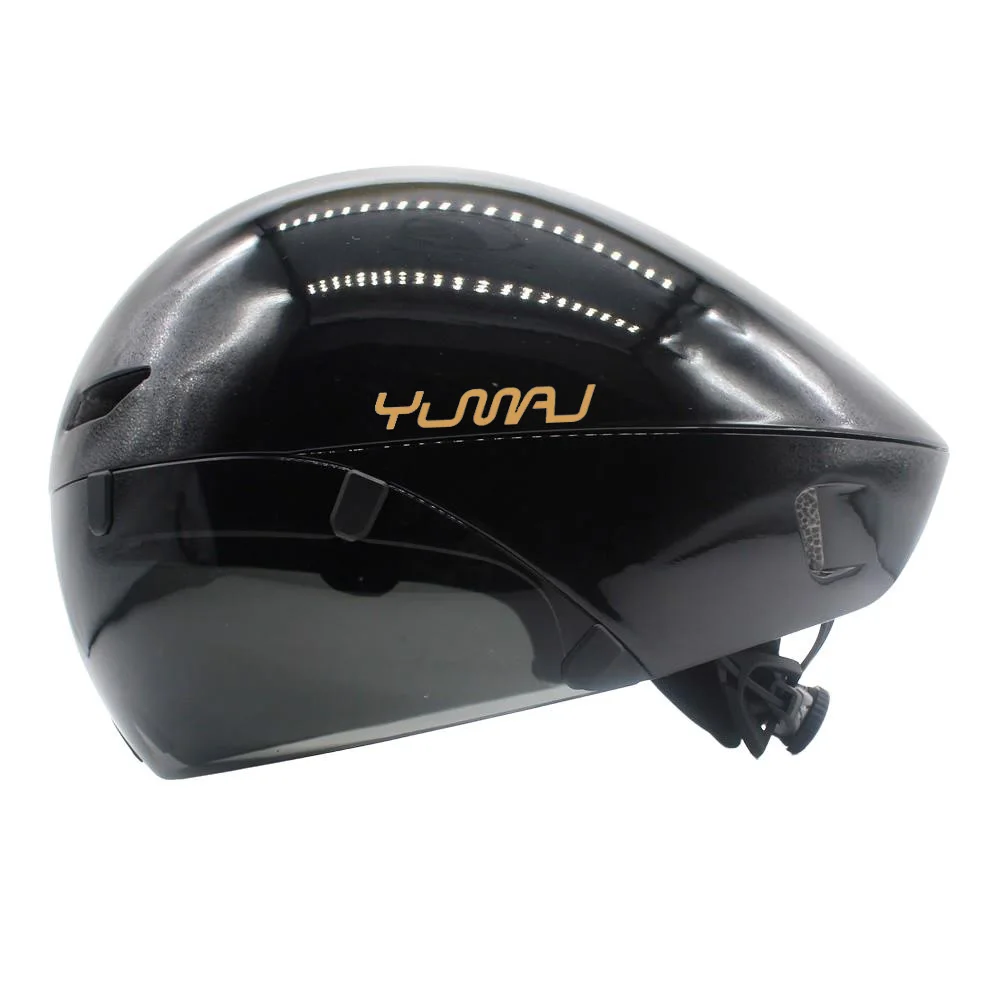 YUMAJ TT Bicycle Helmet Aerodynamic Triathlon-Specific Cycling Helmet with Panoramic Surround Magnetic Goggles YM-88