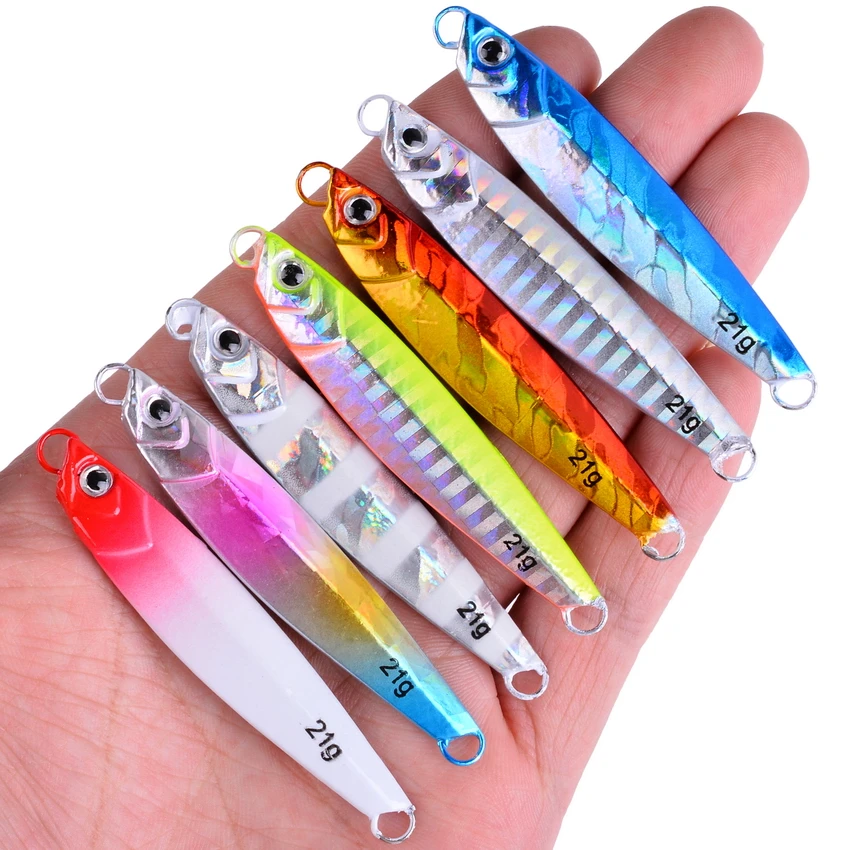 Fishing Glow Jigs 7g/10g/14g/21g/28g Lead Lure Shore Cast Metal Jig Spoon Sea Bass Casting Bait Artificial Fishing Lures