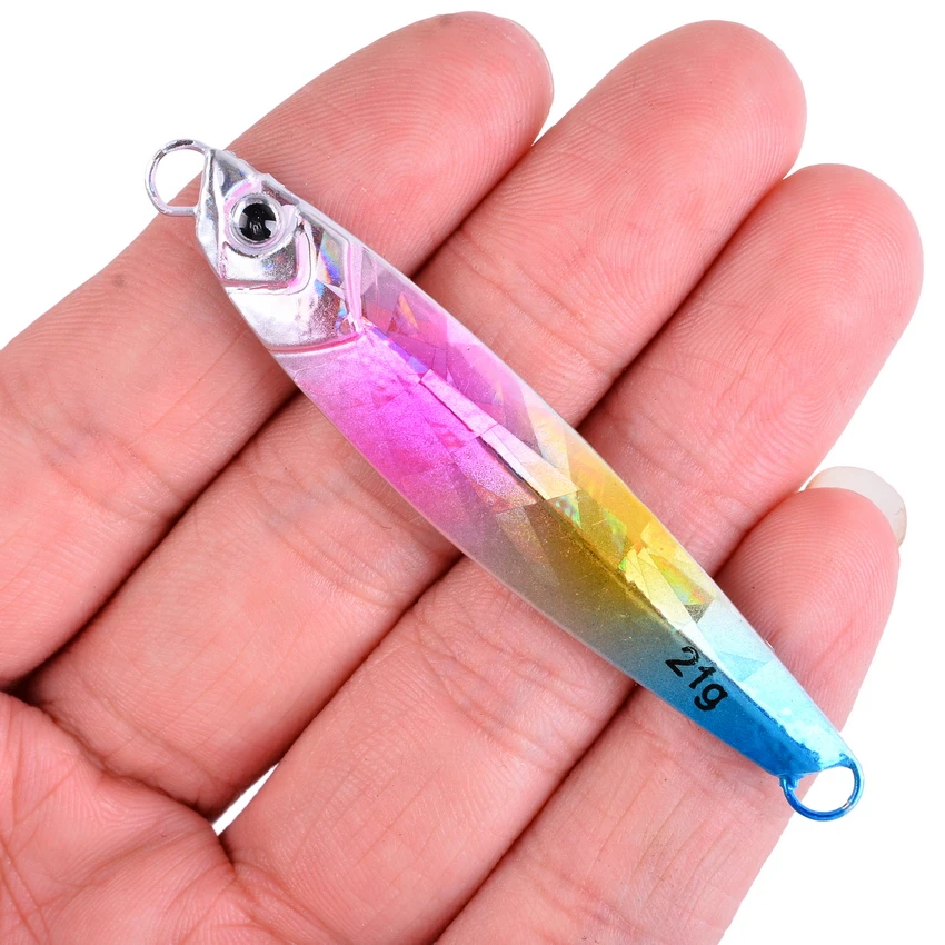 Fishing Glow Jigs 7g/10g/14g/21g/28g Lead Lure Shore Cast Metal Jig Spoon Sea Bass Casting Bait Artificial Fishing Lures