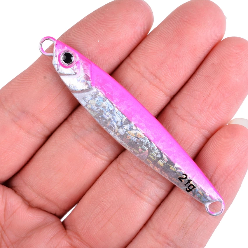 Fishing Glow Jigs 7g/10g/14g/21g/28g Lead Lure Shore Cast Metal Jig Spoon Sea Bass Casting Bait Artificial Fishing Lures
