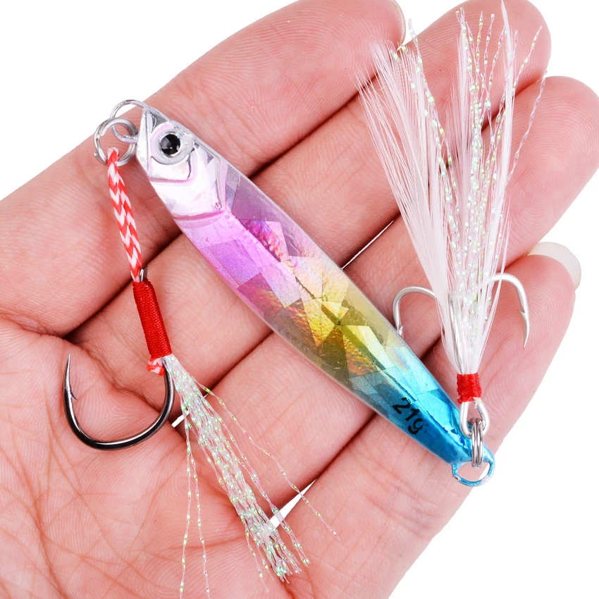 Fishing Glow Jigs 7g/10g/14g/21g/28g Lead Lure Shore Cast Metal Jig Spoon Sea Bass Casting Bait Artificial Fishing Lures