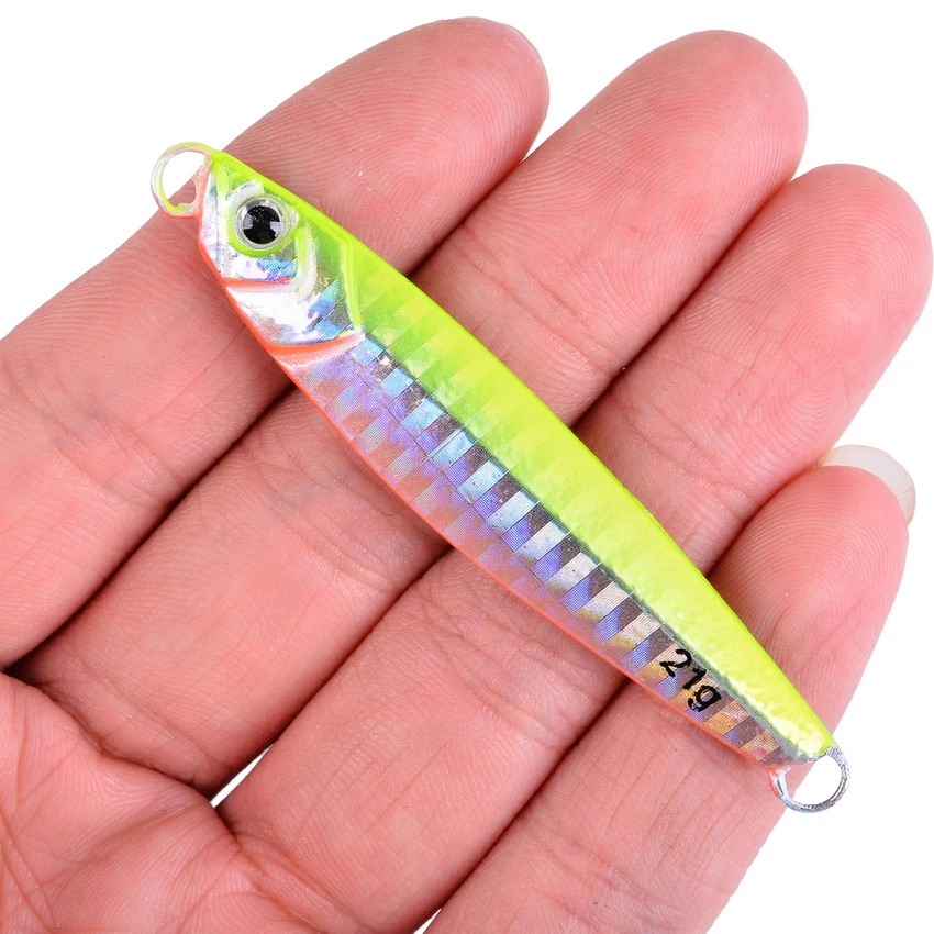 Fishing Glow Jigs 7g/10g/14g/21g/28g Lead Lure Shore Cast Metal Jig Spoon Sea Bass Casting Bait Artificial Fishing Lures