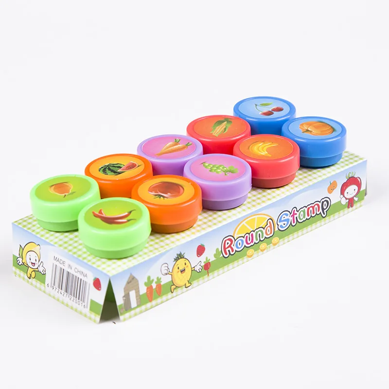 10pcs Children Toy Stamps Face Kids Seal Scrapbooking Stamper DIY Painting Photo Album Decor Cartoon Animal Dinosaur Seal