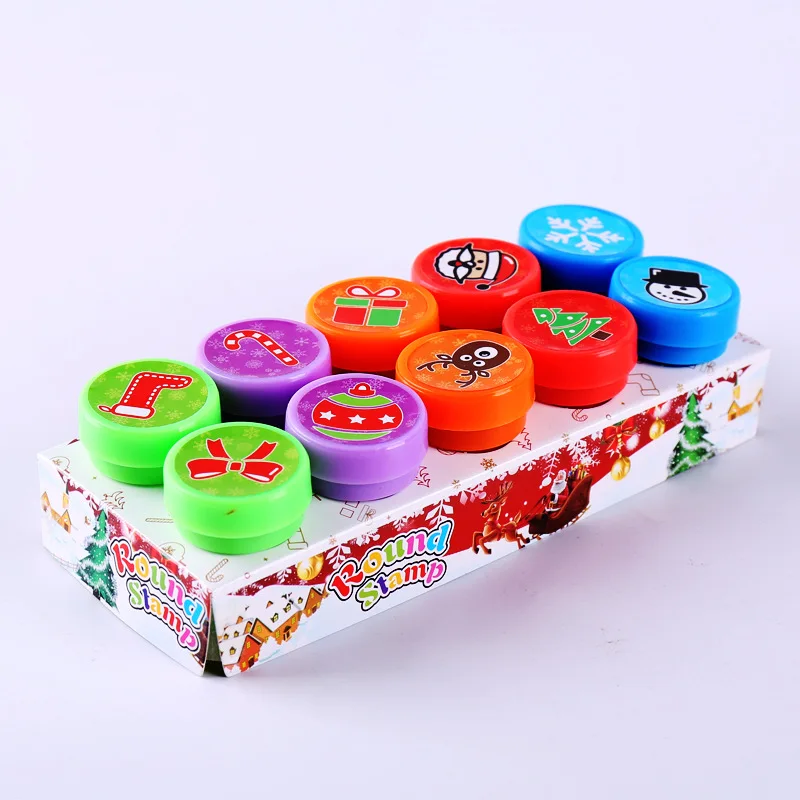 10pcs Children Toy Stamps Face Kids Seal Scrapbooking Stamper DIY Painting Photo Album Decor Cartoon Animal Dinosaur Seal