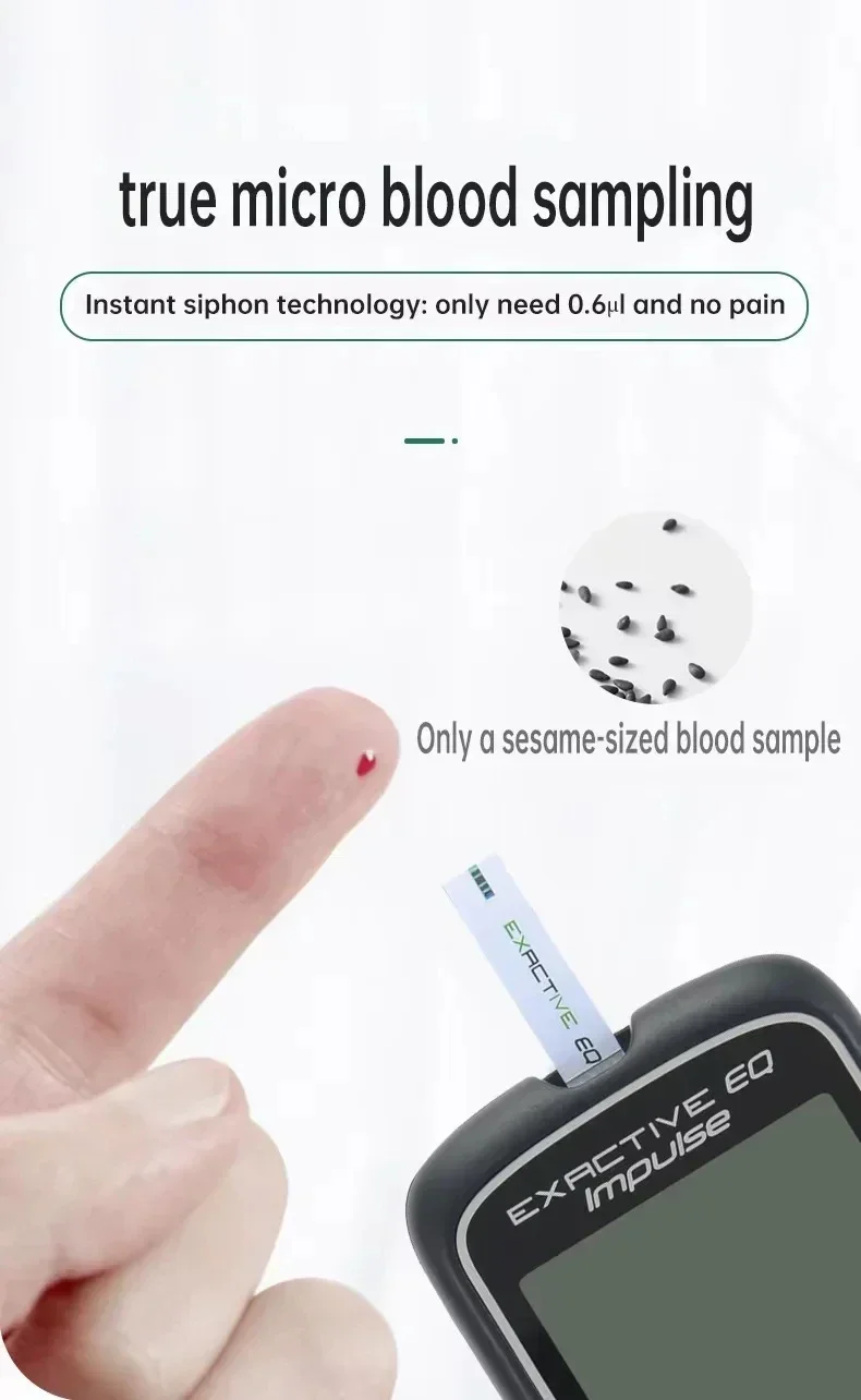 100 exatamente eq diabetes teste papel monitor de glicose no sangue doméstico totalmente automático hiperglicêmico medidor de gl