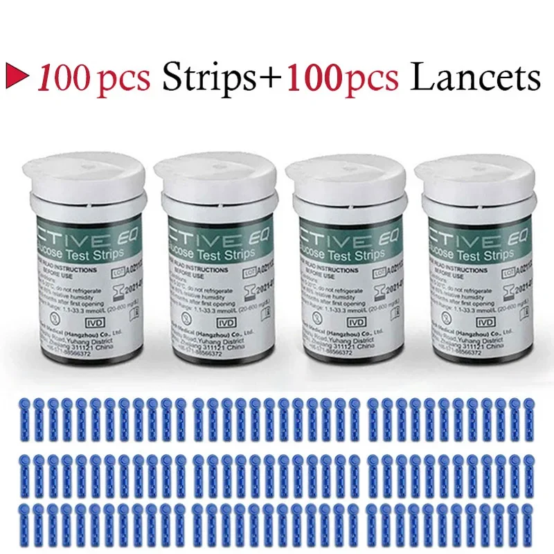 100 exatamente eq diabetes teste papel monitor de glicose no sangue doméstico totalmente automático hiperglicêmico medidor de gl